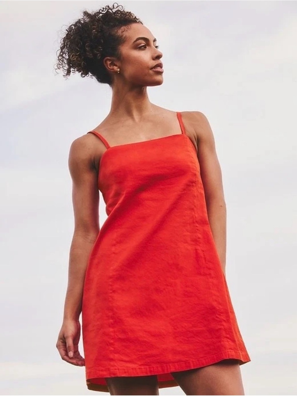 Athleta Red Spaghetti Strap ALine Mini Dress size M Tall. Worn once. Stretchy